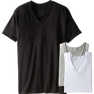 T-shirt de sport imprimé uni en jersey 100 % coton respirant à col en V pour homme, style streetwear, vente en gros, promotionnel - Product Image 2