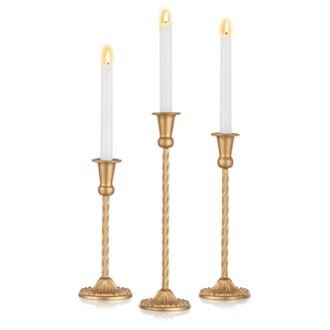 Hot Selling Brass Candle Stand Set Of 3 For Home Decoration Durable Metal Candle Holders Handmade Candle Taper On Sale - Product Image 6