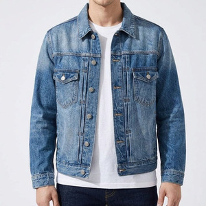 Custom Vintage Washed Denim <b>Jacket</b> <b>Men</b> Streetwear Heavyweight Cotton Loose Fit Jean Coat Casual <b>Trucker</b> <b>Jacket</b> - Product Image 1