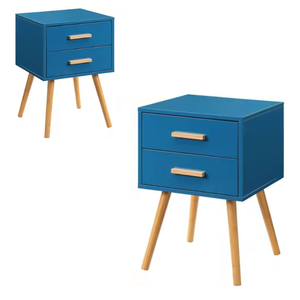 Mesita de noche Mesitas de noche de dormitorio de madera con dos cajones Durable y fuerte a buenos precios - Product Image 3