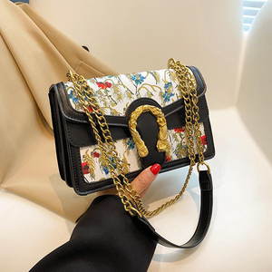 Sac à main de luxe pour femme en similicuir PU avec rabat et chaîne, vente en gros d'usine - Product Image 2
