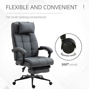 Sedia Direzionale Ergonomica Grigio Scuro Reclinabile con Schienale Alto Regolabile, Girevole con Rotelle in PU per Comfort, Ideale per Ufficio e Casa - Product Image 6