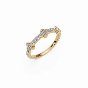 Anillo de Eternidad Floral Heaven Diamond Apilable de 22 Piezas, con Diamantes Cultivados en Laboratorio, Corte Redondo, Oro Amarillo, Anillo de Lujo para Mujer - Product Image 5