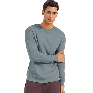 Sudadera de Cuello Redondo Color Amarillo Mostaza para Hombre, Corte Regular, Tejido de Algodón, Estilo Casual para Otoño - Product Image 3