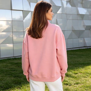 <b>Women's</b> Oversized <b>Quarter</b>-<b>Zip</b> Knitted Eco-Friendly Sweatshirt Red Sport Letter Print Fleece Long Sleeve Stand Collar Spring - Product Image 5
