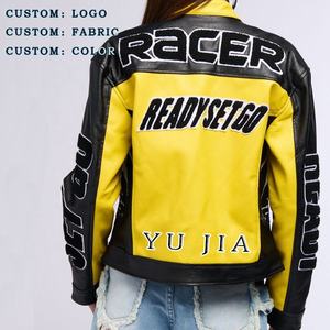 Women’s <b>Retro</b> Classic Leather <b>Motorcycle</b> <b>Jacket</b> Custom OEM Logo Patch Embroidery, Sportswear Racing Style - Product Image 5