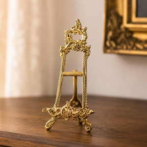 Vintage Brass Display <b>Easel</b> Stand Decorative Plate Holder Book Stand Photo Frame Display Rack Wedding Tabletop Home Hotel Décor - Product Image 3