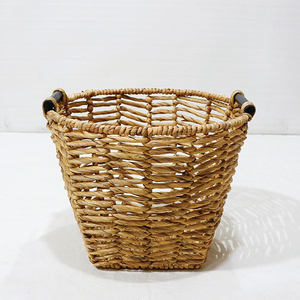 Wholesale Eco Friendly Water Hyacinth Storage <b>Basket</b> Set Woven Laundry <b>Hamper</b> with Black Handles - Product Image 4