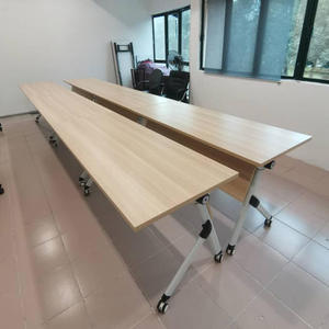 Height <b>Adjustable</b> Folding <b>Desk</b> with Wheels Melamine Top Modern Design AY <b>Office</b> System for Home <b>Office</b> School Furniture - Product Image 6