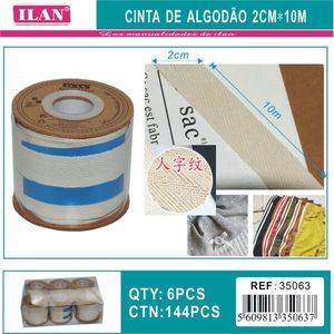 Nastro di cotone 2 cm x 10 m con motivo a spina di pesce per lavori artigianali - Product Image 3