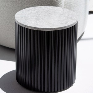 Vandana Orion Vento <b>Side</b> <b>Tables</b> with <b>Black</b> Wooden Base 9 Top Variants Modern Accent Design - Product Image 4