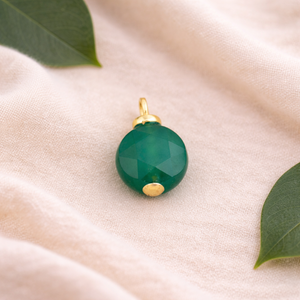 Pendentif Rond en Onyx Vert Plaqué Or, Sertissage Clos, Pierre Facettée, Breloque Faite à la Main, Connecteur de Bijoux, Vente en Gros - Product Image 3