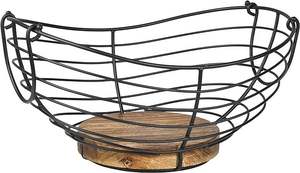 Cesta de frutas de hierro estilo vintage, la más vendida, soporte de metal para frutas, tazón decorativo de almacenamiento para encimera de cocina, decoración del hogar - Product Image 3