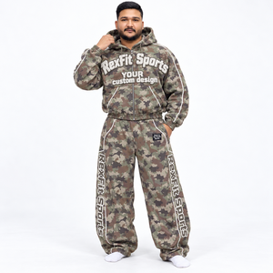 Survêtement camouflage personnalisé avec pantalon décontracté, ensemble deux pièces streetwear homme, vêtements d'automne, étiquette personnalisée - Product Image 2