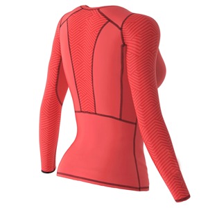 Haut de compression respirant de haute qualité pour femmes, personnalisé, pour le fitness et le sport, imprimé par transfert thermique, 100 % polyester, col en V, coupe courte - Product Image 5