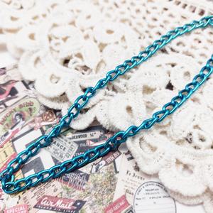 Fancy Blue Green Glass Pearl <b>Beads</b> Stand with Aluminum Cable Chain Model AW1-568 - Product Image 2