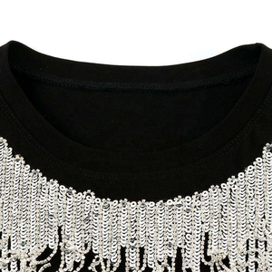 เสื้อยืดผู้ชายลายกราฟิกประดับเพชร แฟชั่นทันสมัย สวมใส่สบาย เหมาะสำหรับสตรีทแวร์ งานแฟชั่น และใส่ในชีวิตประจำวัน - Product Image 5