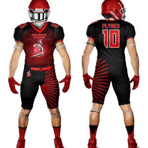 Ensemble d'uniformes de football américain unisexe, imprimé par transfert thermique, polyester/coton, taille élastique, maillot sans manches et pantalon anti-humidité - Product Image 4