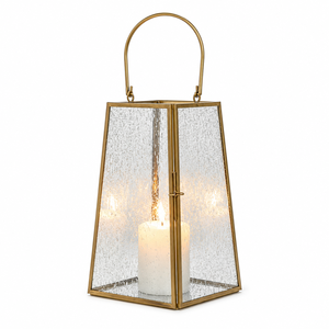 Antique Brass <b>Candle</b> Lanterns Set Of 3 Clear Glass Pillar <b>Candle</b> Holder Metal <b>Wedding</b> Centerpiece Table Decorative Lantern - Product Image 5
