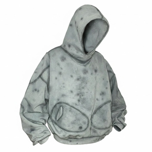 Sweat à capuche oversize personnalisé effet délavé tendance, tissu de qualité supérieure, vente en gros, pour un look décontracté ou streetwear, unisexe - Product Image 4