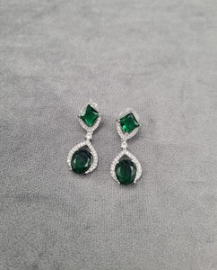 Pendientes de Diamantes Americanos Brillantes de Moda, Piedras Ovaladas y Cuadradas de Primera Calidad, Colección de Accesorios Elegantes para Mujer - Product Image 2