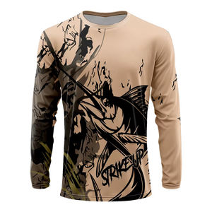 Chemise de protection solaire à manches longues en polyester et élasthanne pour hommes, designs personnalisés, protection UV SPF UPF 50+, rashguard, t-shirts de pêche et de natation - Product Image 3