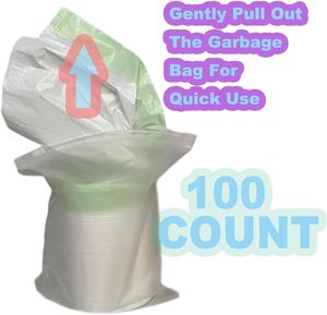 ถังขยะ PE แบบมีเชือกรูด ไม่ขาดง่าย พร้อมถุงขยะแบบใช้แล้วทิ้งที่สามารถนำไปรีไซเคิลได้ สำหรับใช้ในบ้านและสำนักงาน พิมพ์ลายได้ตามต้องการ - Product Image 2