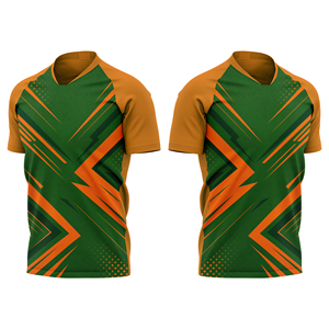 Maillot de football personnalisé 100 % coton, respirant, séchage rapide, col en V unisexe, idéal pour les sports d'équipe, les jeux scolaires et l'entraînement en club - Product Image 6