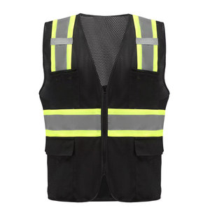 เสื้อกั๊กนิรภัยสำหรับผู้ชายเสื้อกั๊กทำงานสีทึบ - Product Image 1