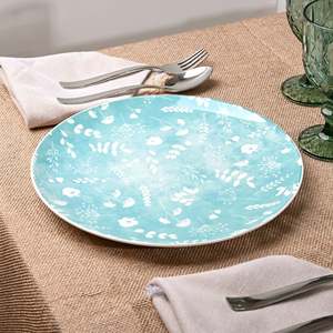 Ensemble de 4 assiettes à dîner en porcelaine Darla de 10,8 pouces, style moucheté, vaisselle de mariage, passe au lave-vaisselle, vaisselle en céramique pour service - Product Image 3