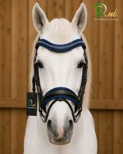 Brida de Cuero para Caballo Rub International con Ribete Azul, Equipo de Montar Cómodo para Caballos - Product Image 5