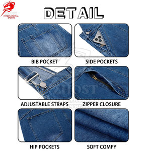High Quality Fashion Wear <b>Men</b> Jeans <b>Overall</b> Soft Cotton Jeans Adjustable Fit Wholesale Factory Direct Supplier - Product Image 6