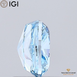 Diamante de Laboratorio CVD de Corte Cuadrado Cojín, 1.01 Quilates, Certificado IGI, Color Azul Intenso, Claridad VVS2, Ideal como Centro de Atención - Product Image 4
