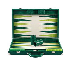 Wholesale High-Quality Customized Luxury PU Leather Eco-Friendly Foldable <b>Backgammon</b> <b>Set</b> Premium Leather Case for Indoor/Outdoor - Product Image 1