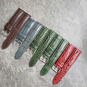 Luxali Handmade Customized Crocodile Leather for Watch <b>Straps</b> with Stainless Steel <b>Buckle</b>-Durable Fashion Band - Product Image 1