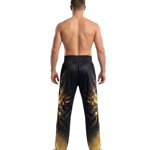 Pantalon de boxe sublimé Black Flame, en polyester durable, léger, pour arts martiaux et combats - Product Image 2