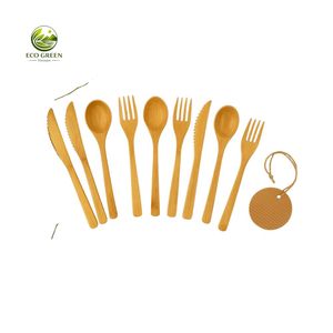 Ensemble d'ustensiles de cuisine en bambou 12 pièces, ustensiles de cuisine durables avec bols et cuillères de service - Product Image 4
