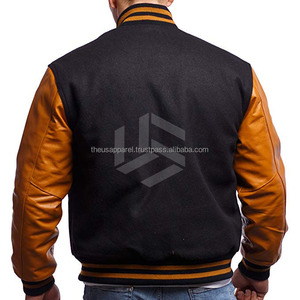 Custom Unisex Leather <b>Bomber</b> <b>Varsity</b> <b>Jacket</b> <b>Men's</b> Waterproof Windproof Eco-Friendly Reversible Winter Sherpa Lining High Street - Product Image 2