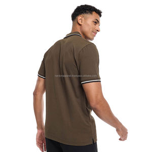 Nardon Apparel personalizado cuello a rayas impreso manga corta logotipo impreso algodón camiseta Polo de alta calidad - Product Image 2