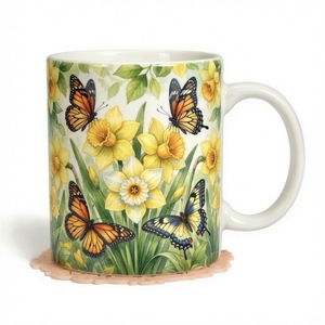Taza de cerámica con diseño floral para café, té, uso en el hogar, oficina, cafetería, restaurante - Product Image 1
