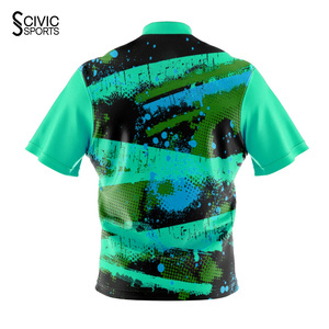 Custom Printed <b>Bowling</b> Jerseys Personalized Teamwear Polo Shirts Anti Bacterial & Quick Dry Polyester - Product Image 2