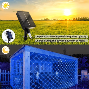 Guirnalda de Luces Solares para Exteriores, 6.6 pies x 9.8 pies, con 200 LED, 8 Modos, para Árboles de Navidad, Césped y Arbustos - Product Image 1