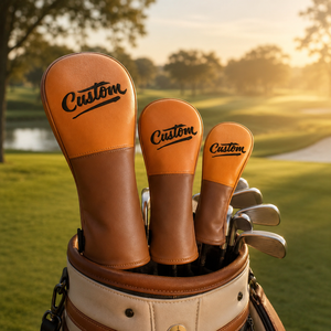 Custom Leather <b>Golf</b> Head Covers Solid Color Driver Fairway Hybrid Protection Cover with Elastic Band Closure Head Covers Driver - Product Image 6