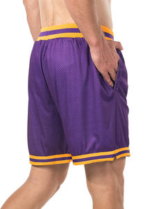 Shorts de sport personnalisés pour hommes, taille mi-haute, en maille écologique, respirants, séchage rapide, polyester/coton, pour gym, course et entraînement, OEM - Product Image 3