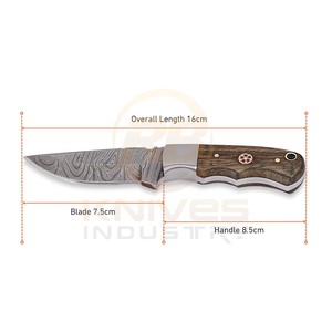 OEM DIY Damascus Steel Fixed Blade Hunting/Skinning <b>Knife</b> Straight Edge <b>Bone</b> <b>Handle</b> | Outdoor Camping <b>Knife</b> Leather Belt Sheath - Product Image 3