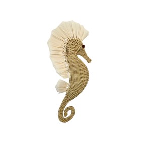 Adorno Colgante de Ratán con Forma de Caballito de Mar Natural, Decoración Infantil Sostenible de Fibra de Pasto Marino para Decoración de Cuarto de Niños - Product Image 1