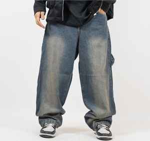 Fabricante de Jeans, Ropa Urbana Personalizada con Bordado, Jeans Rectos para Hombre, Corte Holgado, Tallas Grandes, Lavado a la Piedra, Estilo Vintage, Otoño Invierno - Product Image 4