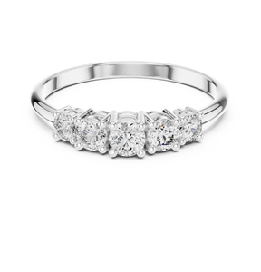 Elegant Multi Stone Round Diamond Collet Setting <b>Ring</b> Gold 14Kt 18Kt Platinum Engagement Wedding <b>Statement</b> Fine Jewelry - Product Image 2