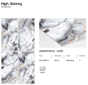 Piso y Revestimiento de Porcelana Pulida de Alta Calidad, Moderno y Lujoso, de 600X1200mm, con Acabado Brillante, Antibacteriano, con Apariencia de Mármol, para Interiores de Hoteles - Product Image 2