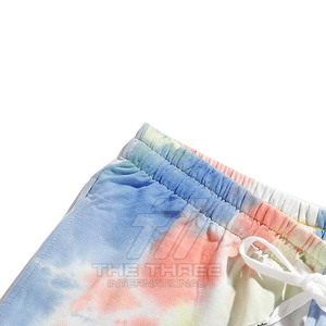 Pantalones Cortos Tie Dye de Último Diseño Personalizados, 100% Algodón, Cintura Media, Secado Rápido, Transpirables, Ligeros, Ropa Casual al por Mayor - Product Image 4